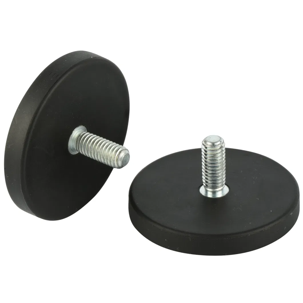 Strong Rubber Coated Pot Magnets, D22, D31, D43, D66, D88 Diameter.