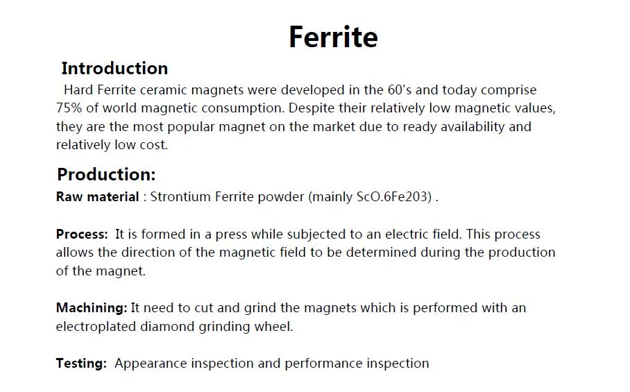 Permanent Ferrite Super Strong Magnetic Assembly