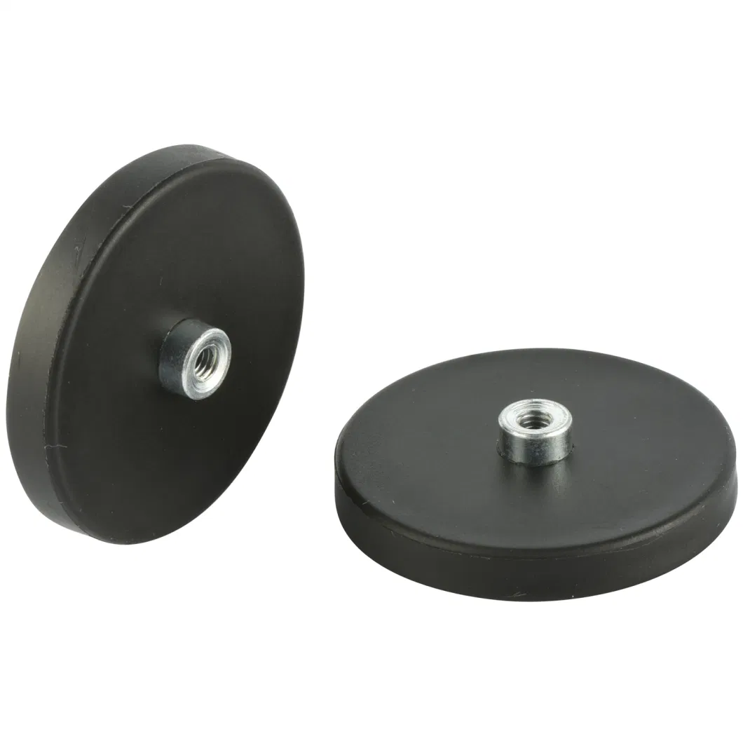 Strong Rubber Coated Pot Magnets, D22, D31, D43, D66, D88 Diameter.